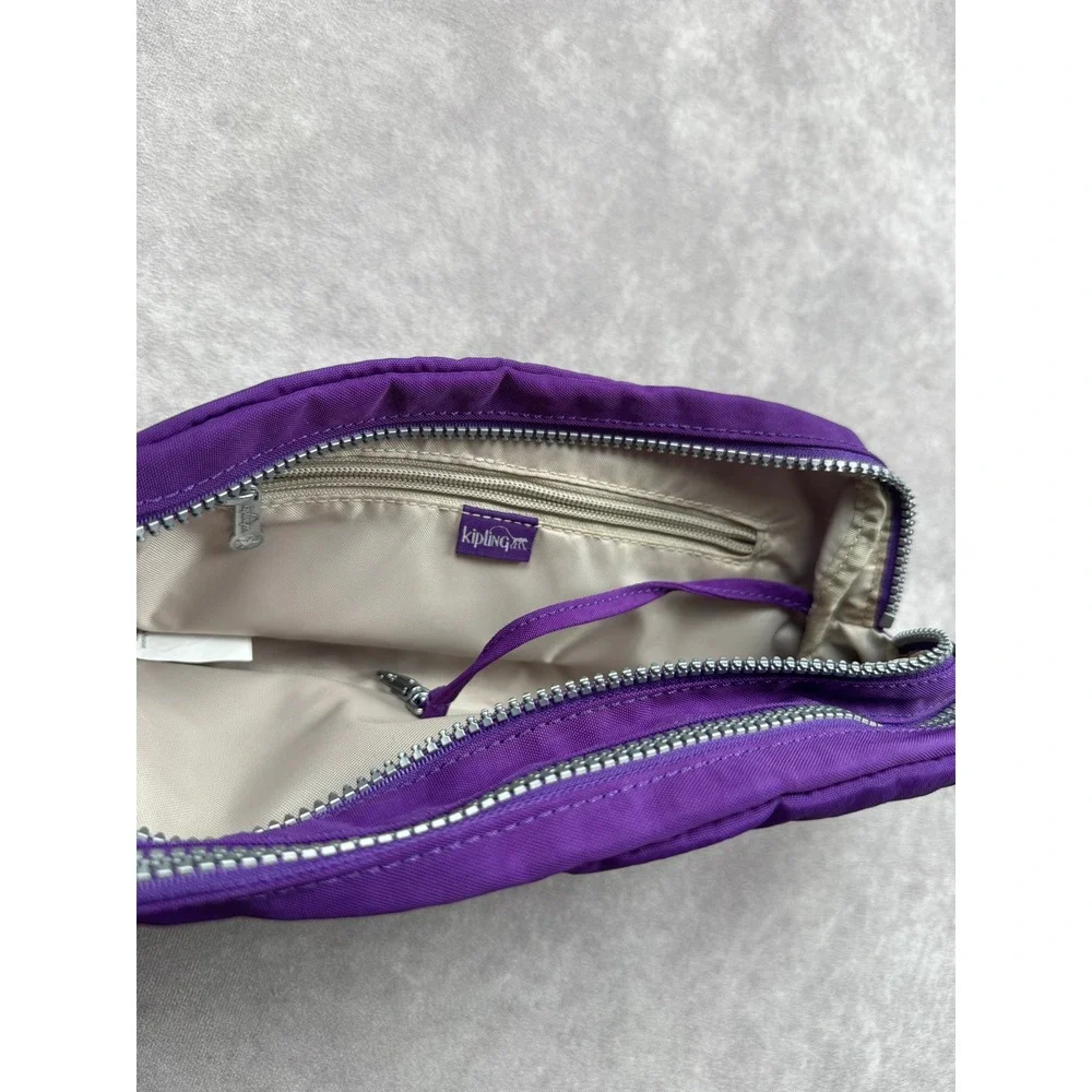 Kipling Walan L Large Toiletry Bag Tile Purple Nylon Cosmetic Pouch AC7685-486